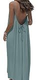 OFEEFAN Summer Dresses for Women 2026 Swimsuit Coverup Casual Dresses Backless Cami Dress Maxi Dress Sundresses Spaghetti Strap Beach Vacation Clothes Light Green XL