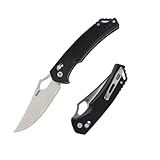 SRM Folding Pocket Knife, 2-Position Pocket Clip, Ambidextrous lock, D2 Steel Blade, Thumb Hole Opening, G10 Handle, Cool Knives for Outdoor Survival Camping EDC(9202)