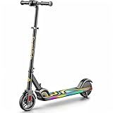 FanttikRide C9 Pro Kids Electric Scooter Ages 8-12, Colorful Rainbow Lights, E-Scooter for Kids 3.9-5.2 ft, 132 lbs, 5 Miles Range, Up to 40 min Ride Time, 5/8/10 MPH, 3 Adjustable Heights, Black