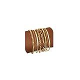 Gold Bracelets for Women, 14K Gold Plated Dainty Bracelets Set, Layered Chain Bracelets Pack Jewelry (Style1-gold)