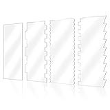 4 PCS Clear Acrylic Cake Scraper Smoother, Cake Smoother for Icing, Cake Scraper, Cake Stripes Edge Contour Comb for Cream Decorating Kitchen Baking Tool, Mousse Pastry Cutter, DIY