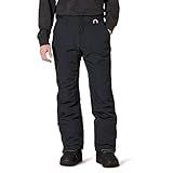 Amazon Essentials Men's Water-Resistant Insulated Snowboard Ski Snow Pant, Black, Large