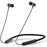 Tiffmoo Neckband Bluetooth Earbuds, Wireless 6.0 Headphones with Microphone, 35H Playtime Deep Bass Headsets, Comfortably Light, IPX5 Waterproof Magnetic Earphones, Secure Fit for Workout (Black)