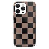 VELVET CAVIAR Checkered Phone Case for iPhone 15 Pro Max - Compatible with MagSafe - 10ft Drop Tested - Cute Protective Cover for Women - Mocha Brown Black