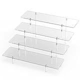 Acrylic Display Riser Stand Shelf Clear 4 Tier Cupcake Stand Perfume Display Holder Figures Desktop Decoration and Organizer Showcase Toys Retail Display Rack Candy Dessert Buffet 4 Step Collection (1 PACK)
