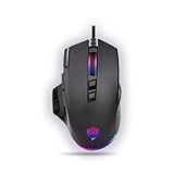 MKETech Electronics Wired Mouse for Gaming, RGB Lighting, Claw Grip Design, Adjustable DPI, Rapid Trigger & Sniper Buttons, Computer/Laptop – Black
