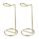 Nozefy 2 Pcs Headphone Stand Metal Headset Holder Tabletop Earphone Stand Headphones Hanger Organize Shelf Hanger Showing Display for Home Office Desk Rack - Gold