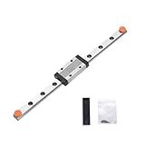 KGTCN 200mm Length MGN9 Miniature Linear Sliding Guide Rail with 1PCS MGN9H Stainless Steel Carriage Block for 3D Printer X, Y, Z axis and CNC Machines