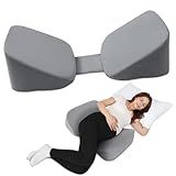 Memeluckon 30°Adjustable Pregnancy Pillow – Portable Travel Maternity Pillow Wedge with Washable Cover, Relief Back, Belly & Hip Pressure, Ideal for Side Sleeping Pregnant Women