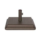 US Weight 40 Pound Umbrella Base - Weighted Umbrella base For Use With Patio Table – Heavy Duty Base- 4” Stem Accommodates 1”-1.5” Pole Sizes - Bronze