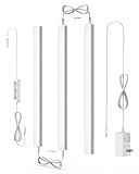 ASOKO Under Cabinet Led Light Plug in, Dimmable Daylight White 4500K, 3 Pack 12 inch Linkable Led Under Counter Lights for Kitchen, Shelf, Workbench, Cupboard, ETL Listed Plug 24V, UNO-LK 4500K
