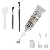 Dishwasher Rack Repair Coating 1.7oz, Gray Vinyl Rack Rust Touch Up Paint Kit, Waterproof Insulation Sealant, High Low Temperature Resistant, with Brushes, Precision Tips, and Scraper