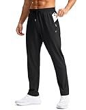 Pudolla Mens Lightweight Hiking Pants Water Resistant Quick-Dry Breathable Cargo Pants for Men with Zipper Pockets(Black L)