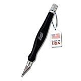 Excel Blades Fit Grip Craft Knife With #11 Ultra-Sharp Carbon Steel Angled Blade – Precision Craft Knife With Contoured Rubberized Grip For DIY, Art, Hobby, And Model Projects – Black, Made In The USA