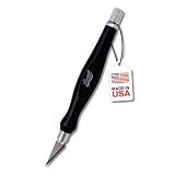 Excel Blades Fit Grip Craft Knife With #11 Ultra-Sharp Carbon Steel Angled Blade – Precision Craft Knife With Contoured Rubberized Grip For DIY, Art, Hobby, And Model Projects – Black, Made In The USA