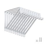 Closet Rod Brackets 11x9.5in, 10 Pack Closet Shelf Brackets, White