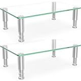 Hemudu 2 Pack Computer Monitor Riser with Height Adjustable Multi Media Desktop Stand for Flat Screen LCD LED TV, Laptop/Notebook/Xbox One