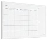 U Brands Magnetic Dry Erase Calendar White Board, 30" x 20", White Wood Style Frame, Includes Magnets