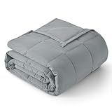 Topblan Weighted Blanket for Adults 12lbs, Soft Cooling Breathable Weighted Throw for Sleeping, Machine Washable Heavy Blanket with Glass Beads for Summer, Sofa Bed, 48"x72" Twin Size, Grey