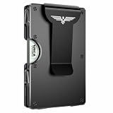 Lenvoten Upgraded Hinged Minimalist Wallet for Men | Slim Metal RFID Blocking Wallet | Credit Card Holder & Money Clip Holds 20 Cards | Premium Scratch-Resistant Finish | Ideal Gift for Men