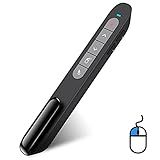 DinoFire Wireless Presenter Remote with Air Mouse, RF 2.4GZ USB Rechargeable Presentation Clicker and Pointer Powerpoint PPT Slide Clicker for Laptop/Computer/MAC