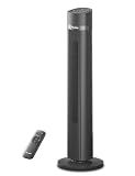 PELONIS 40 inch Bladeless Tower Fan for Bedroom, Standing Fan with Remote Control, 26ft/s, 90° Oscillation, 3 Speed Settings, 27 Db, 3 Modes, 15-Hour Timer, LED Display, Fan that Blows Cold Air, Grey