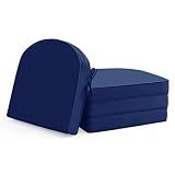 Summsun Outdoor Chair Cushions Set of 4: Waterproof Patio Furniture Cushions - 17 x 16 Inch Non Slip Round Corner Seat Cushion Pads with Removable Cover for Garden Yard Lawn, Navy Blue