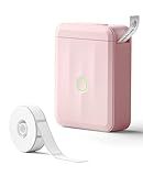 NIIMBOT Label Maker Machine Bluetooth Label Printer for School Home Office Organization, Wireless Mini Labeler D110 Upgraded Version, Label Machine with Label, Pink
