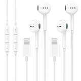 2 Pack Wired Headphones for iPhone Earbuds with Built-in Microphone & Volume Control Nosie Reduction Earphones Headsets Compatible with iPhone 14 13 12 11 Pro Max XS XR X 8 7, Support All iOS System