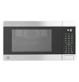 GE GCST10A1WSS 1.0 Cu Ft Convection Microwave Oven, 1050W Countertop Air Fry Microwave with Broil & Crisper Pan, Compact Stainless Steel Design