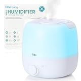Frida Baby 3-in-1 Cool Mist Humidifier for Large Rooms, Top Fill Humidifier for Bedroom, Allergy Relief, 60 Hour Runtime + Nightlight, Auto Shut-Off, Quiet, Carry Handle, Essential Oil Diffuser
