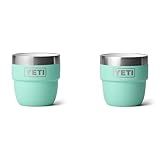 YETI Rambler 4 oz Stackable Cup, Stainless Steel, Vacuum Insulated Espresso/Coffee Cup, 2 Pack, Seafoam