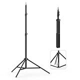 Upgraded Photography Light Stands Tripod: LEORFI 75"/6 Feet/190CM Spring Loaded Light Stand, Heavy Duty Light Stand for Studio, Portable Foldable Tripod Stand, Live Streaming, Ring Light, Monolight