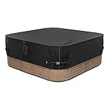 iBirdie Outdoor Waterproof Hot Tub Cover 93 x 93 inch fit 92 x 92 or 91 x 91 or 90 x 90 Square SPA 600D Heavy Duty Weatherproof Protectors Protective Cover Cap