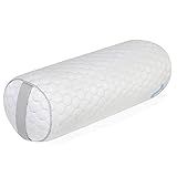 Kingnex Adjustable Firmness Bolster Roll Pillow for Under Knee Support or Between Legs for Side Sleepers Shredded Latex Cyliner with Removable Cooling Cover 18x6