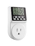 Techbee Digital Infinite Repeat Cycle Intermittent Timer Plug for Electrical Outlet, 24 Hour Programmable Indoor Timed Power Switch with Countdown Delay On and Off (120V, 15A), 1 pack