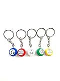 Mini Bingo Ball Keychains- Set of 5- B-I-N-G-O- Random Numbers