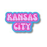 Kansas City Missouri Travel Sticker, Multiple Colors, Vinyl Laptop Water Bottle Sticker, Places I've Been, Trendy Luggage Decal, Vintage Travel Inspired (Cotton Candy)