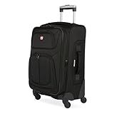 SWISSGEAR Sion Softside Expandable Spinner Luggage Durable Lightweight Travel Suitcase, Black, Carry-On 21-Inch