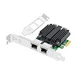 Buacoz Dual-Port Server Network Card with Intel I226-V Chip PCI-E X1 2.5G Gigabit Ethernet Card RJ45 LAN Network Adapter Support Windows/10/11/Windows server/2022