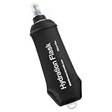 WILDREEDS 500ml Soft Flask, TPU Collapsible Soft Water Bottle for Hydration Pack, Running Vest, Folding Water Bottle for Hiking Cycling Climbing-1Pcs, Black