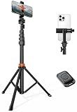 VIMOSE 66" Phone Tripod, Tripod for iPhone with Remote & Phone Stand