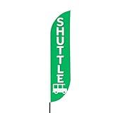 Shuttle Sign feather flag for Outdoor by Mavis Printing | 11.5 FEET Long Polyester Outdoor Banner Flag for Easy Hang | HD Print Swooper I Flag Only to Celebrate Shuttle | Made in USA I Flag Only