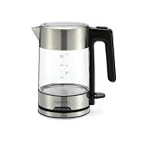 Amazon Basics Electric Kettle with Glass Carafe for Tea and Coffee, Fast Boiling, Auto Shut-Off, Boil-Dry Protection, Temperature Control, Removable Filter, 1 Liter, 1500W, BPA-Free