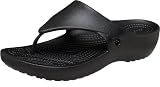 Crocs Women's Kadee Wedge Lightweight Platform Flip Flop Sandals, Black, Size 8