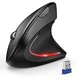 TECKNET Ergonomic Mouse, Wireless Bluetooth Vertical Mouse, 4800 DPI Optical Tracking, 6 Adjustable DPI, Quiet Clicks, 2.4GHz with USB A Receiver, 12 Months Battery, 6 Buttons, Wide Compatibility