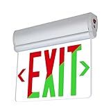 LFI Lights® Edge-Lit UL 924 Listed, Exit Sign, Selectable Red/Green LED, Single-Sided Clear Acrylic Panel, Aluminum Housing, 120/277VAC Hardwired with Battery Backup, Removable Chevron Arrows, ELRTUABBSC