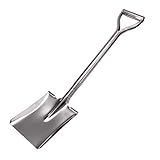 LUBAN 31.5 Inch Flat Head Garden Shovel, D Handle Square Flat Spade Shovel for Gardening, All Stainless Steel Made