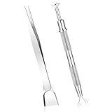 2pcs Sprinkles Tools for Cake Decorating, 4 Claw Sprinkle Pen Pearl Grabber Cake Decorating Tools Set Stainless Steel Cookie Decorating Tweezers with Shovel Head Cake Cupcake Cookie Decoration