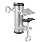 Patio Umbrella Holder Deck Umbrella Clamp Heavy Duty Steel Patio Umbrella Clamp Bench Buddy Deck Umbrella Stand Fixed Clip for Deck,Bleachers,Tailgates,Railing,Boats,Poles,Fences,Picnic Table